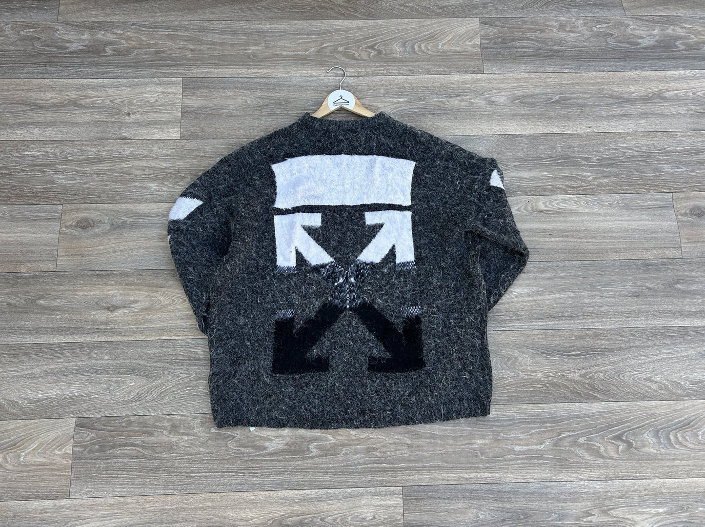Off-White intarsia mohair logo sweater