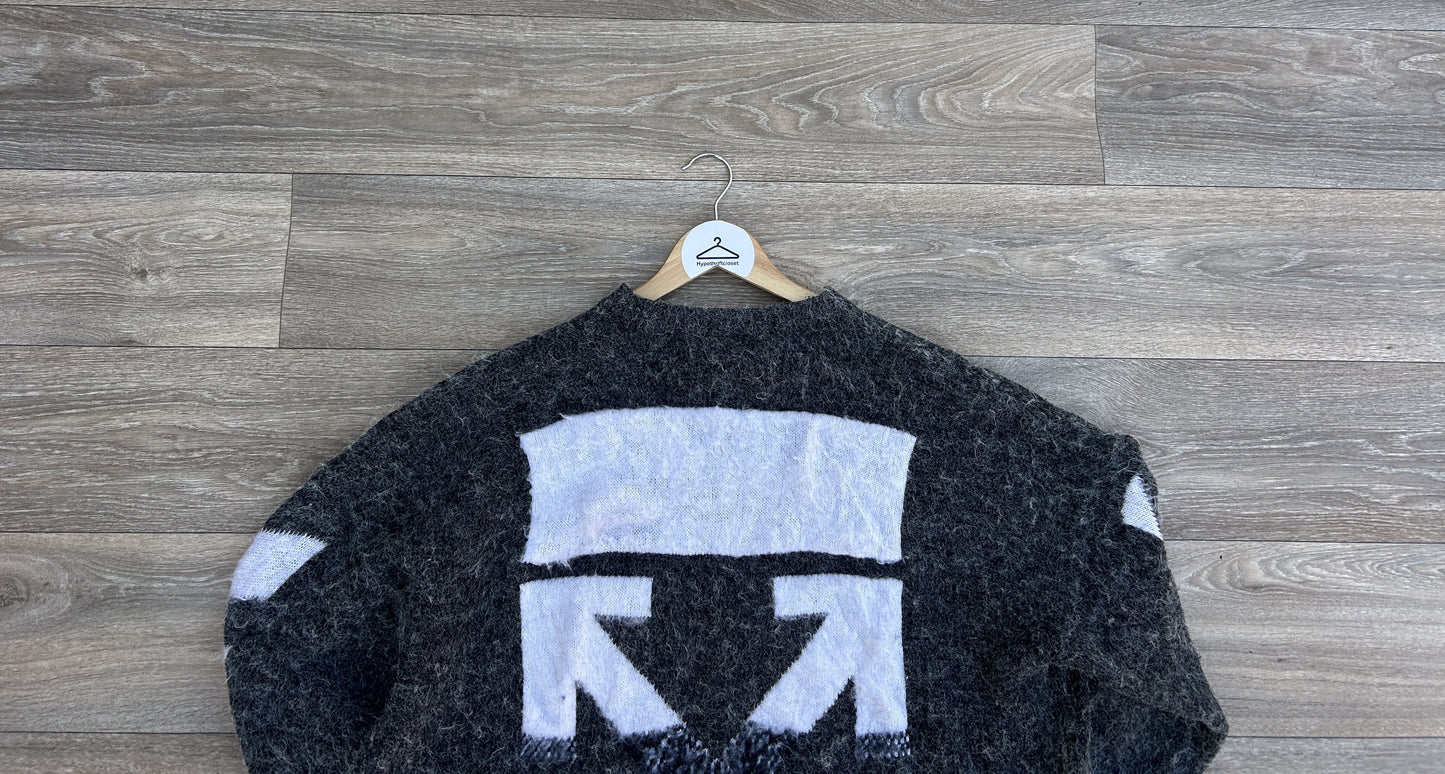 Off-White intarsia mohair logo sweater