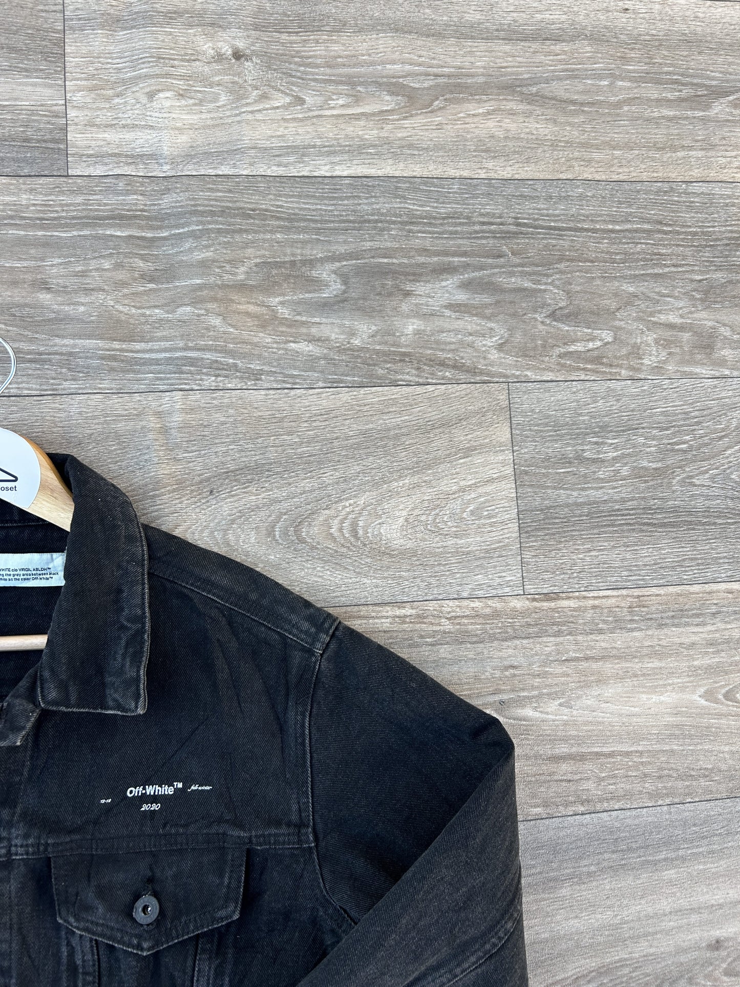 Off-White tape logo denim jacket
