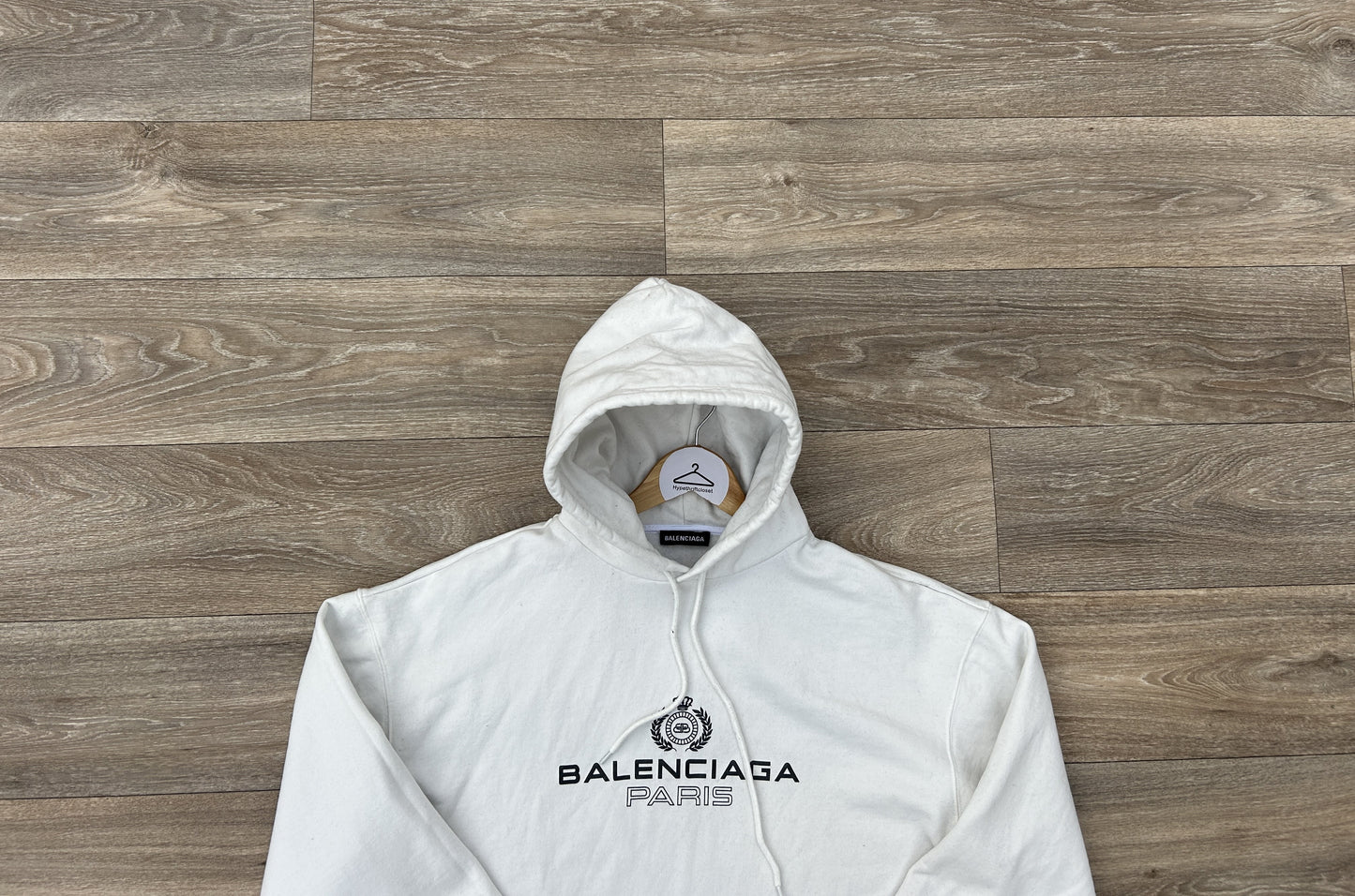 Balenciaga paris laurel logo print hoodie