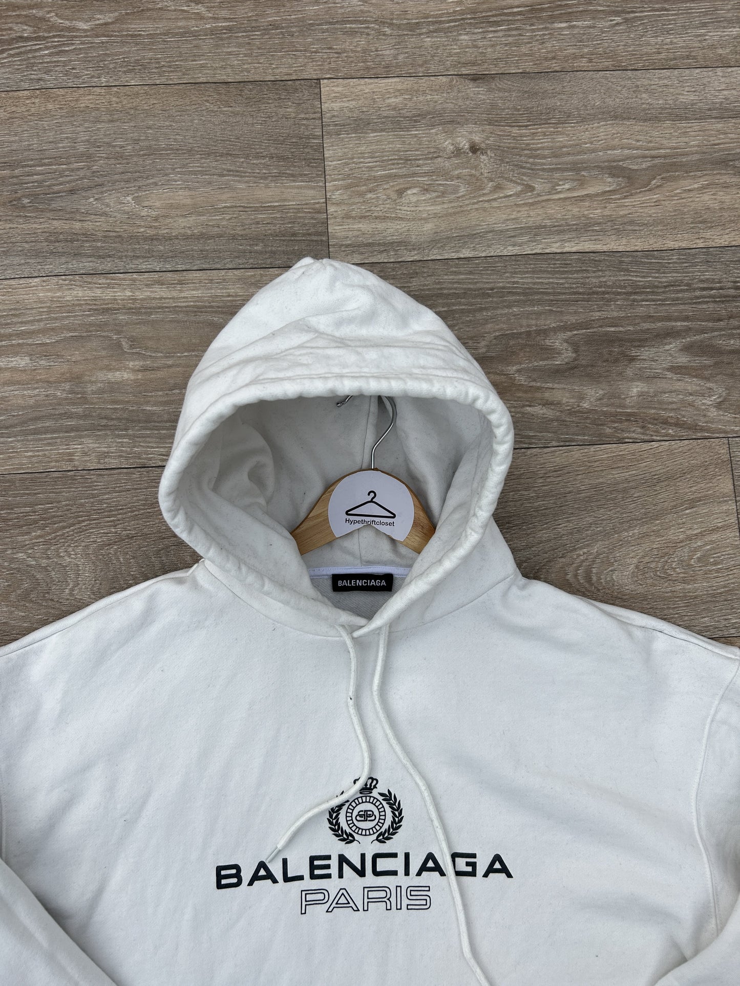Balenciaga paris laurel logo print hoodie