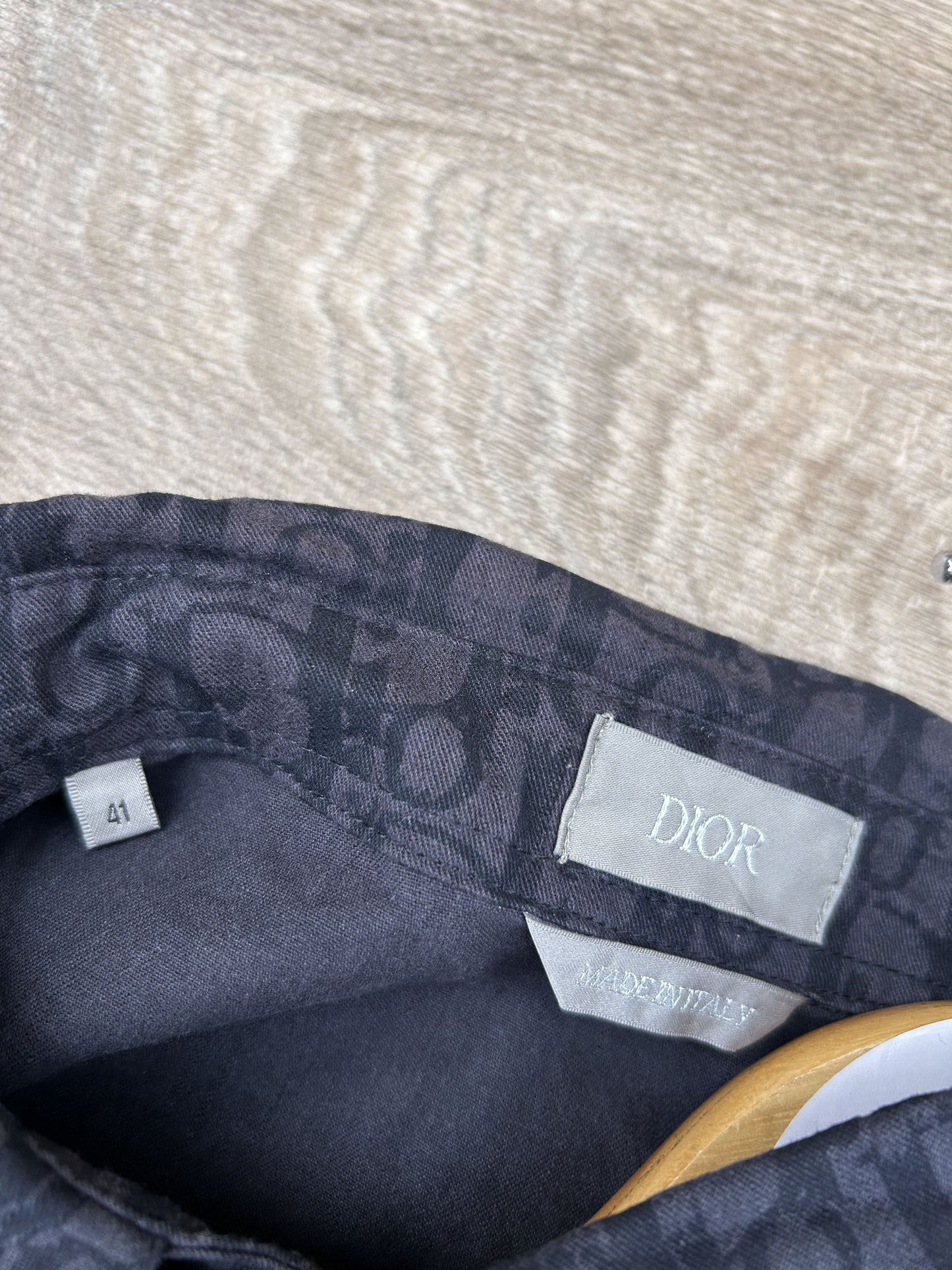 Dior monogram logo print button up shirt