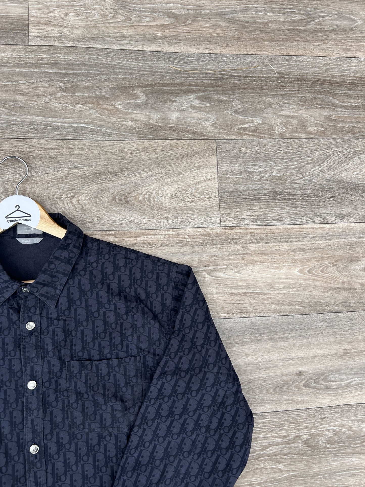 Dior monogram logo print button up shirt