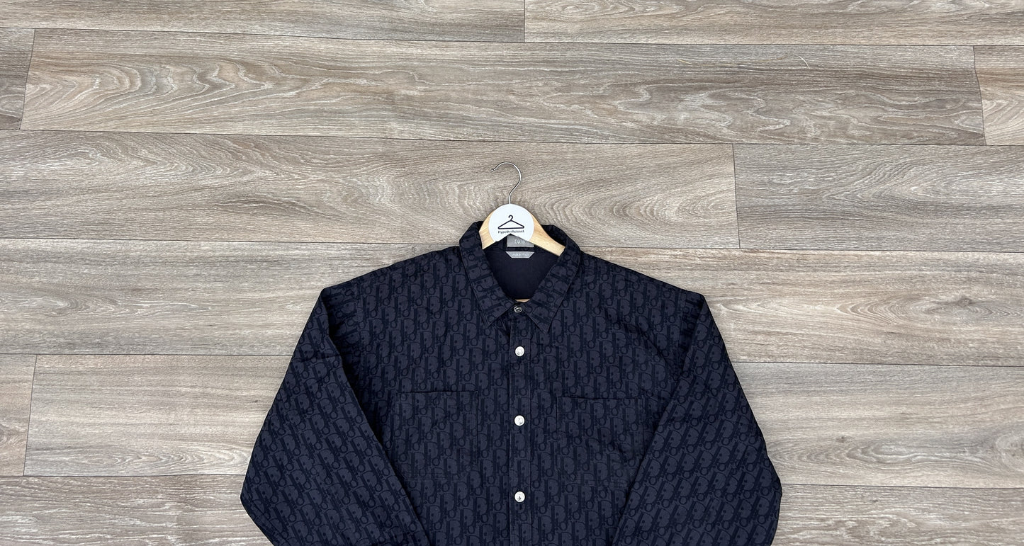 Dior monogram logo print button up shirt