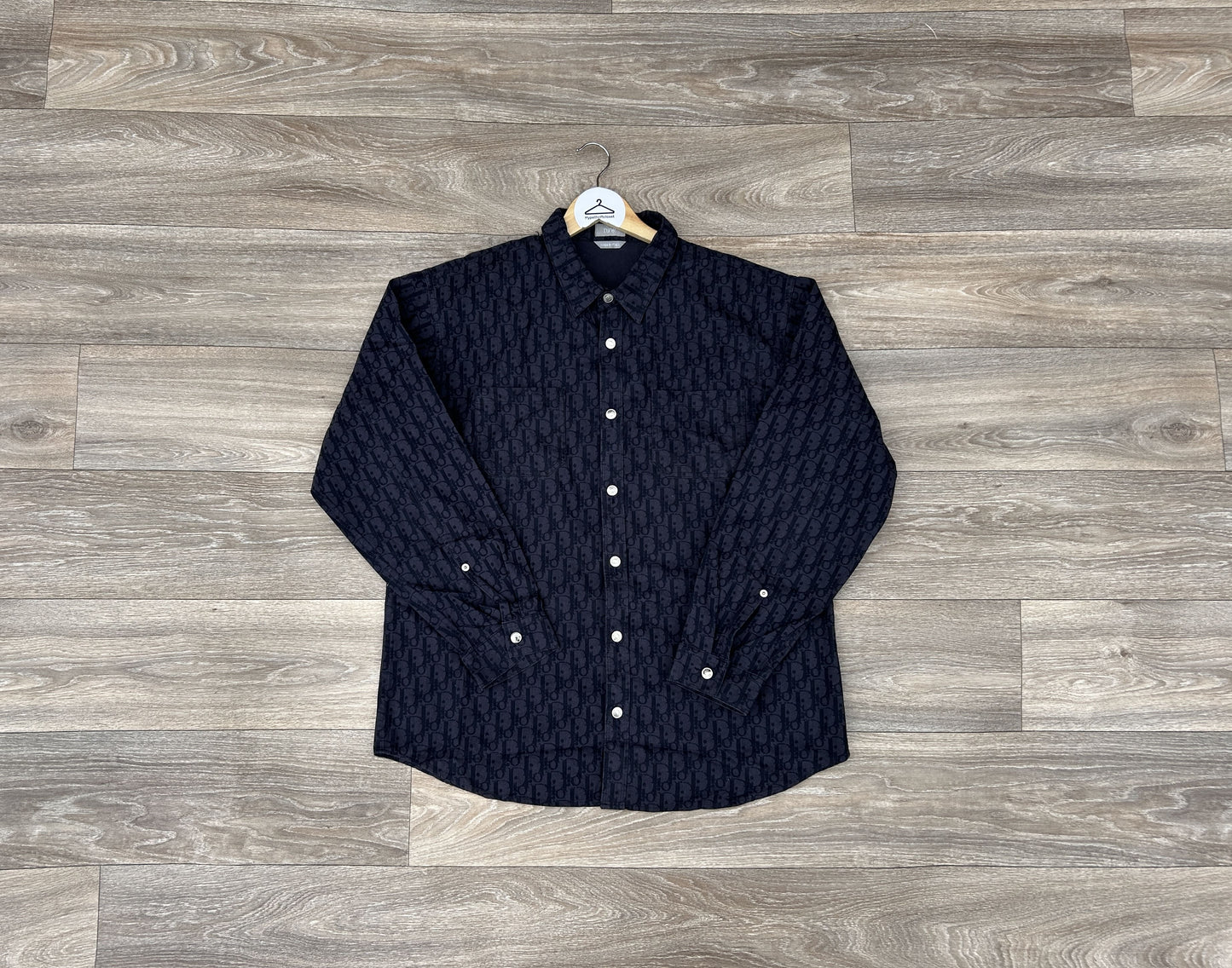 Dior monogram logo print button up shirt