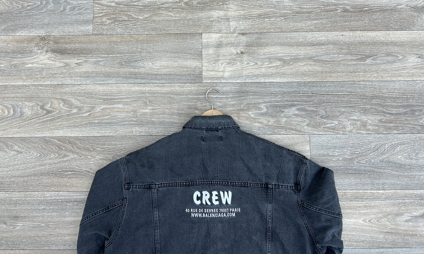 Balenciaga Crew emroidered logo denim jacket