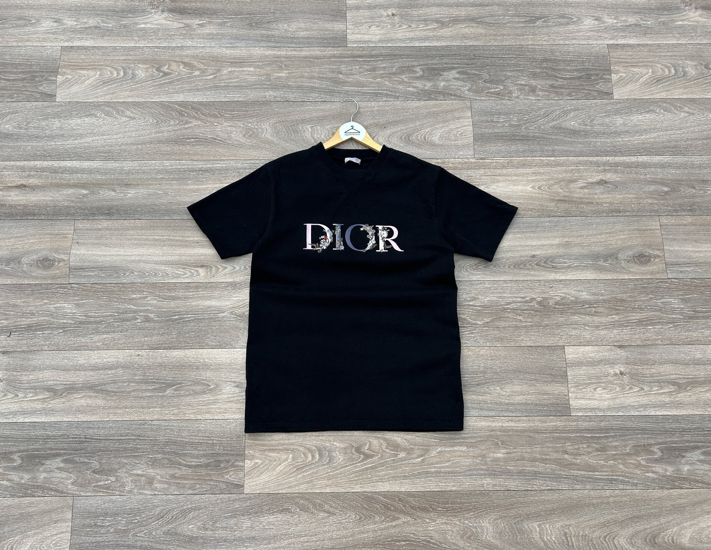 Dior embroidered flower logo tshirt