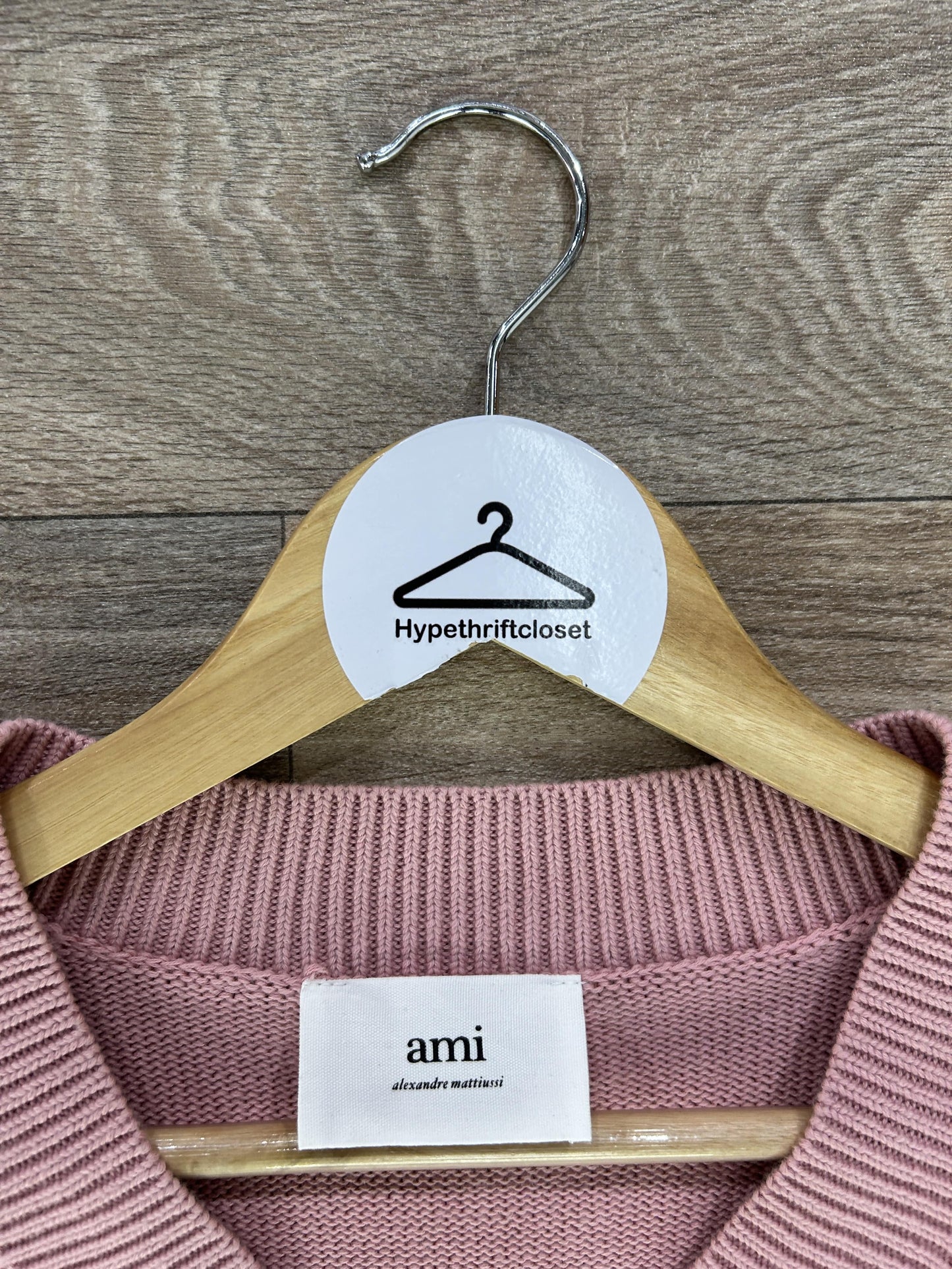 Ami embroidered logo pullover sweater