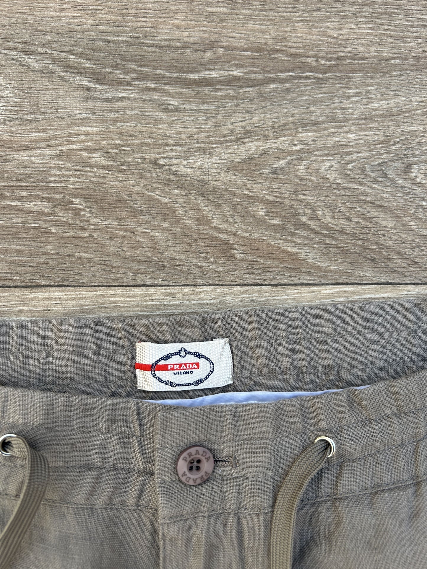 Prada logo linen pants