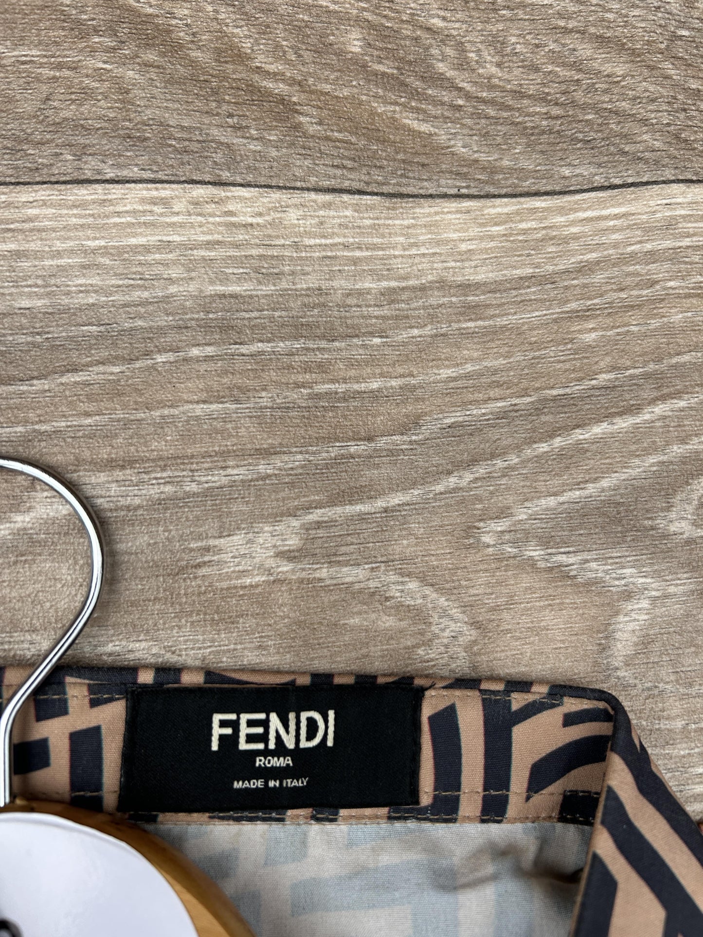 Fendi monogram logo print button up shirt