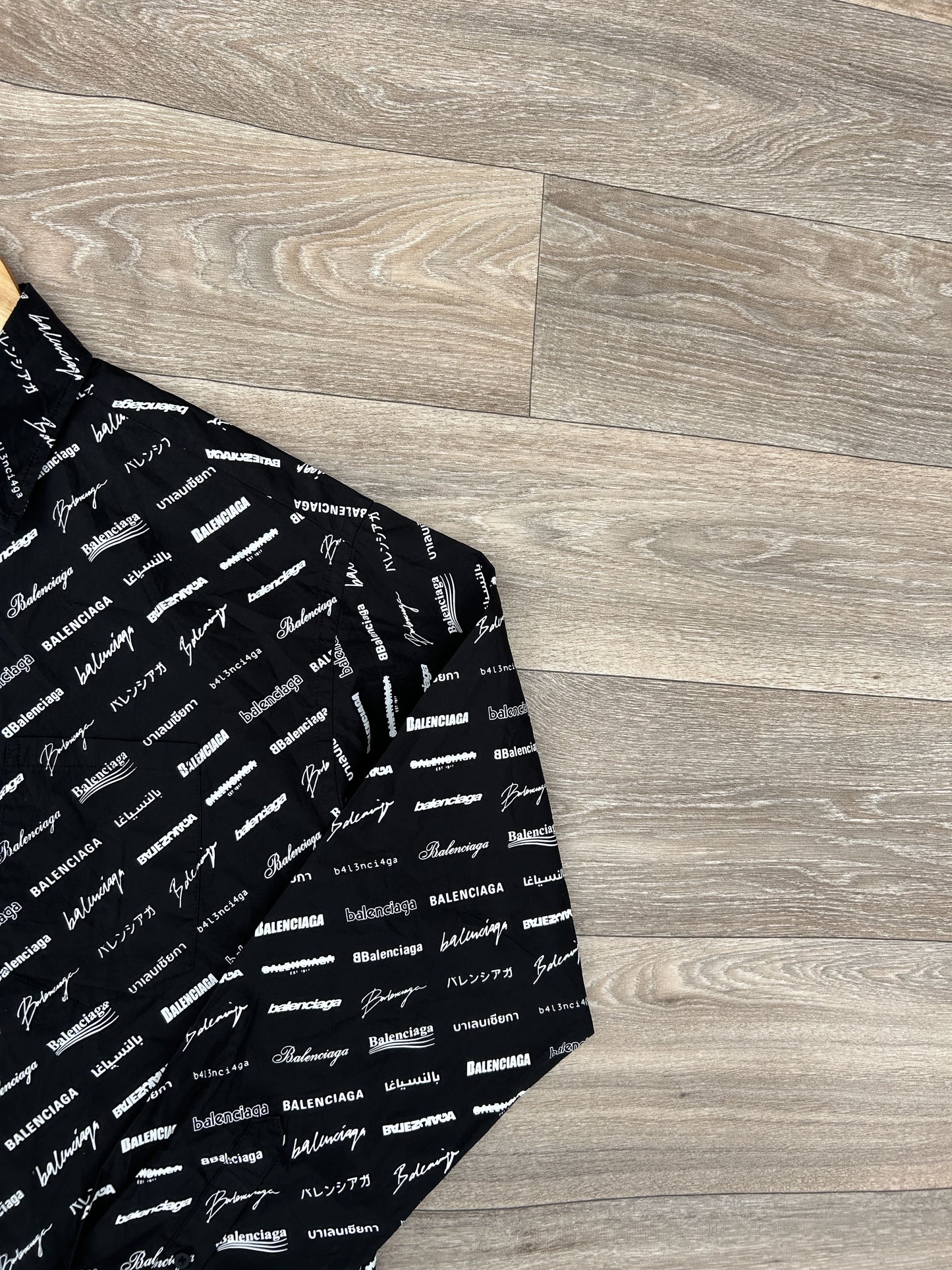 Balenciaga multi logo button up shirt