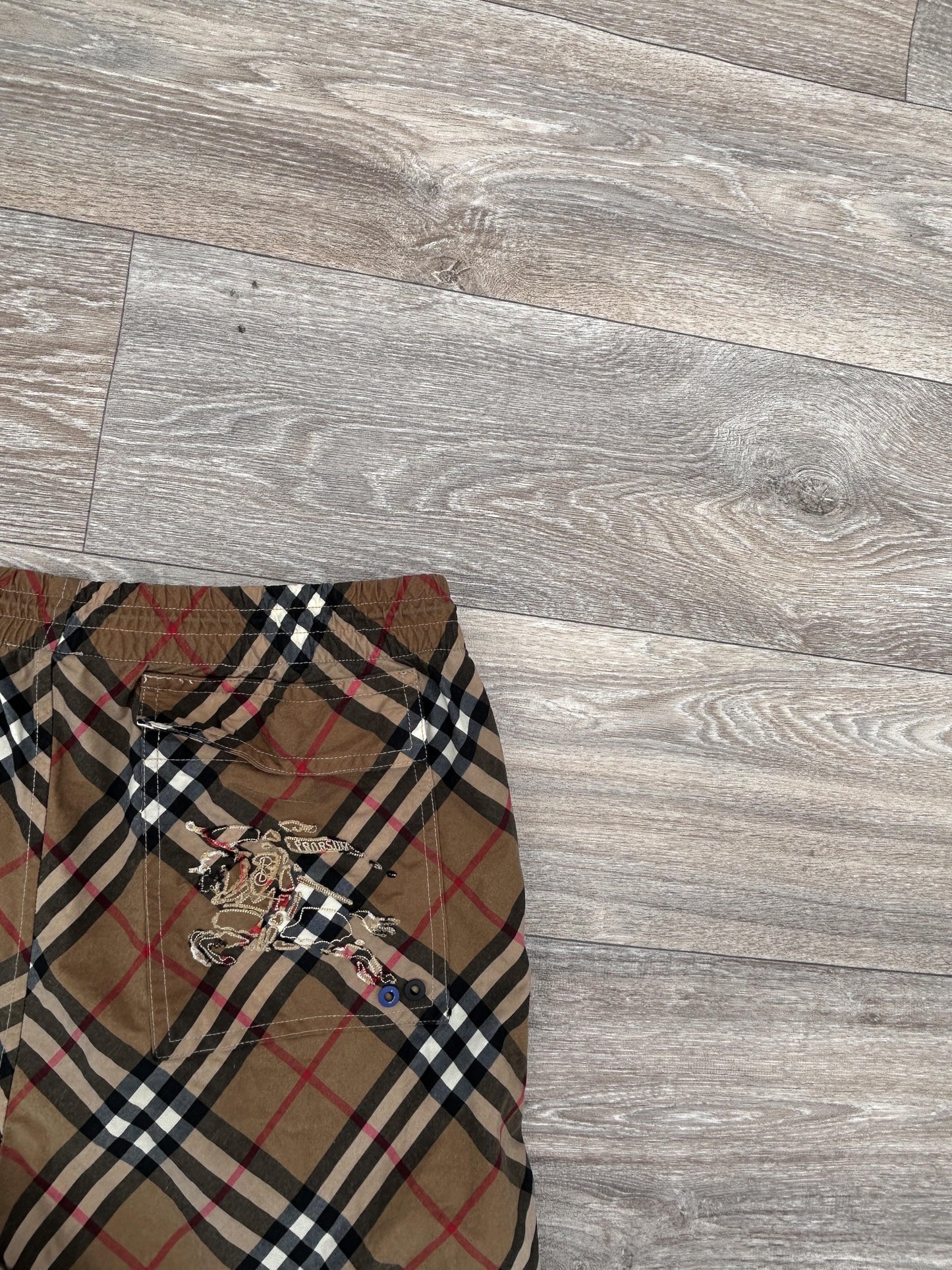 Burberry checkered logo shorts