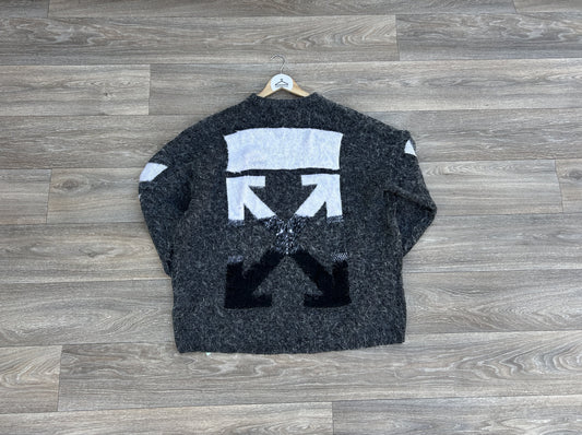 Off-White intarsia mohair logo sweater