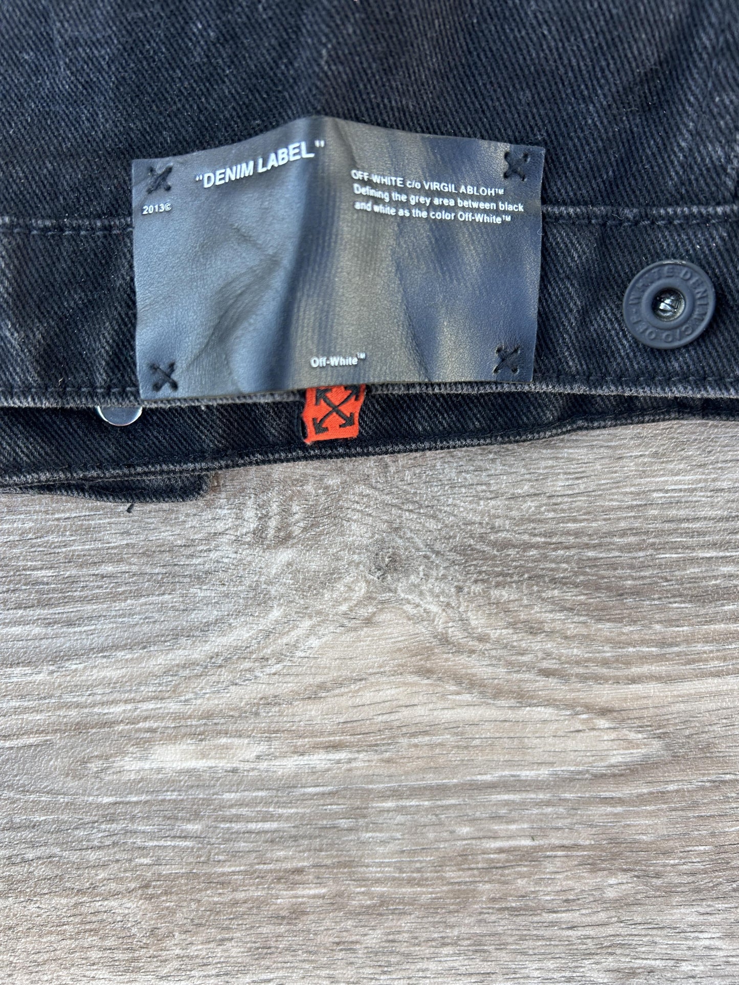Off-White tape logo denim jacket