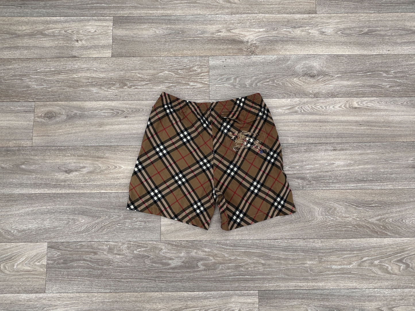 Burberry checkered logo shorts