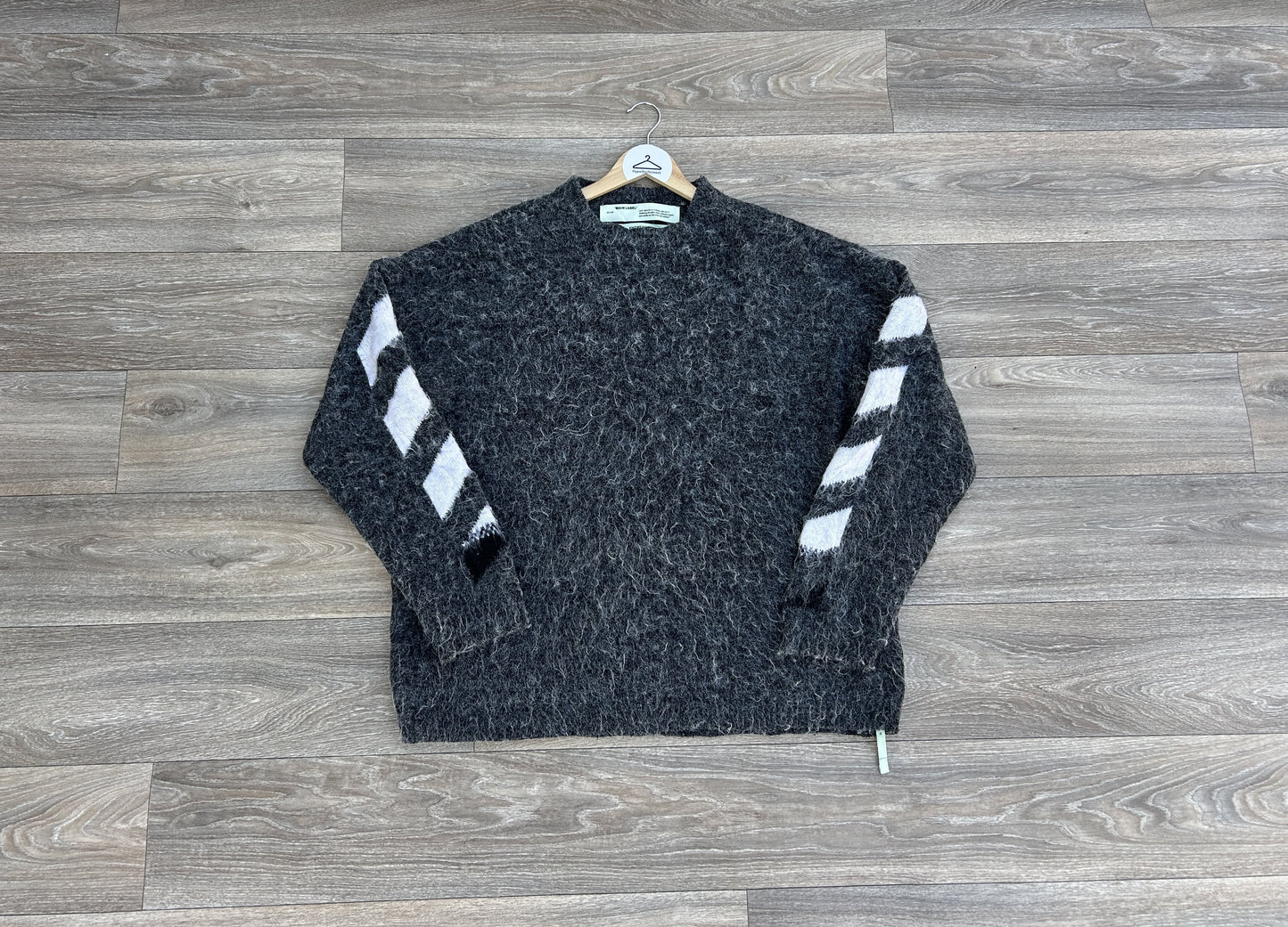 Off-White intarsia mohair logo sweater