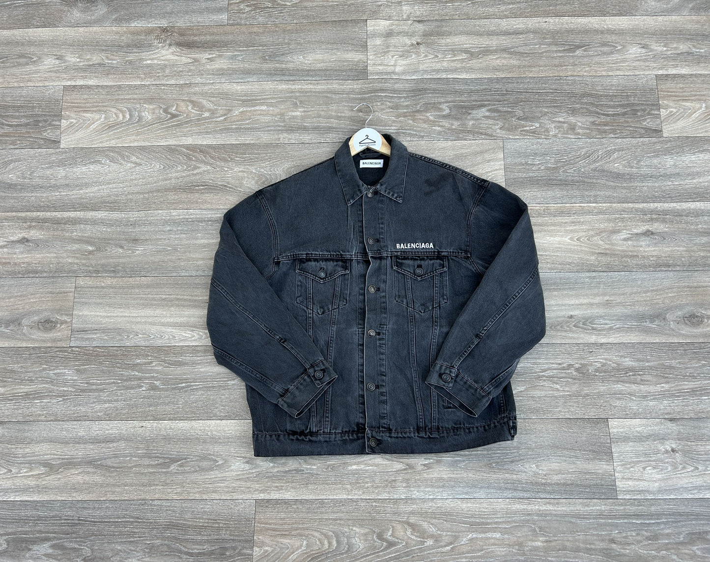 Balenciaga Crew emroidered logo denim jacket