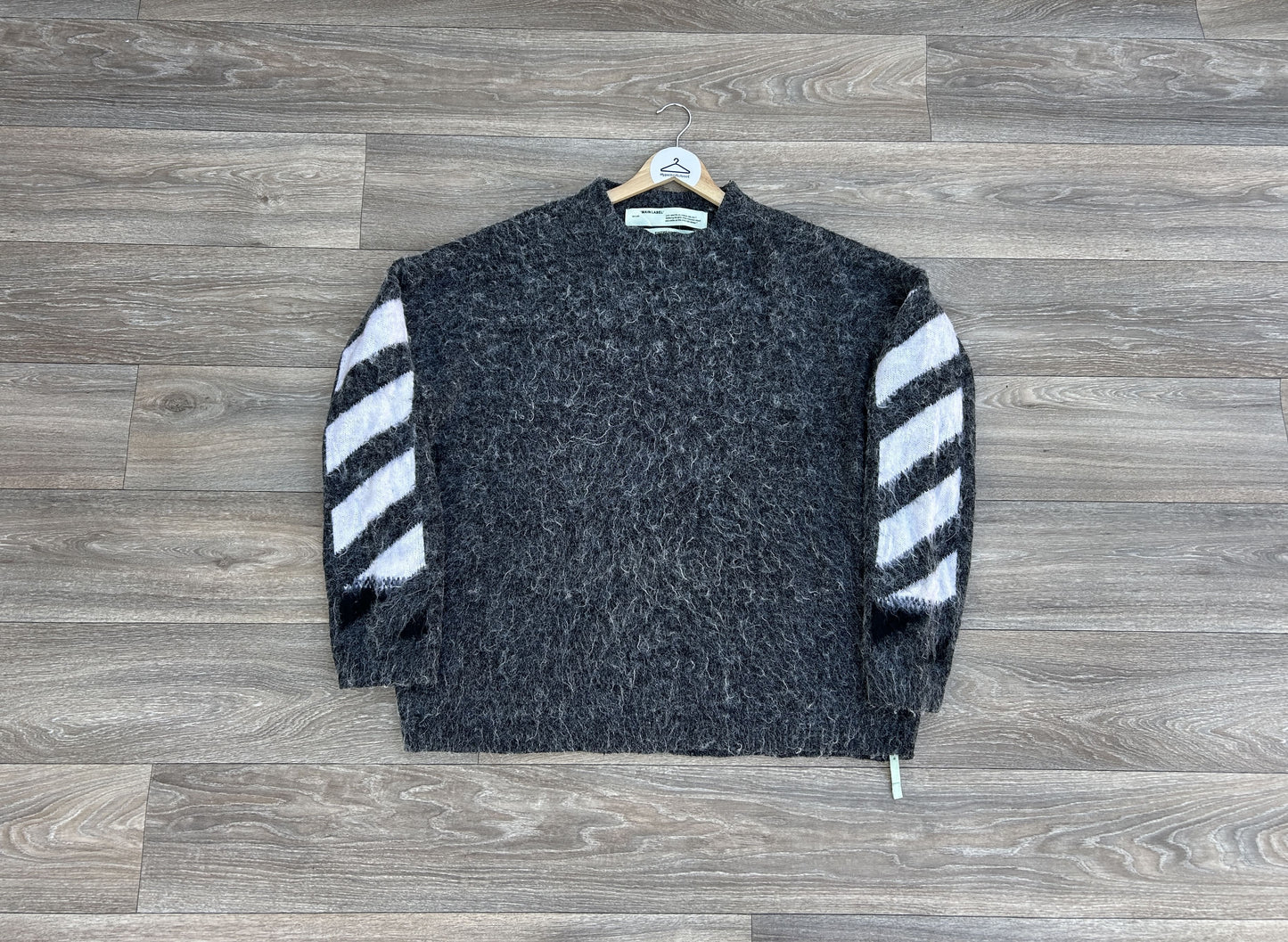 Off-White intarsia mohair logo sweater