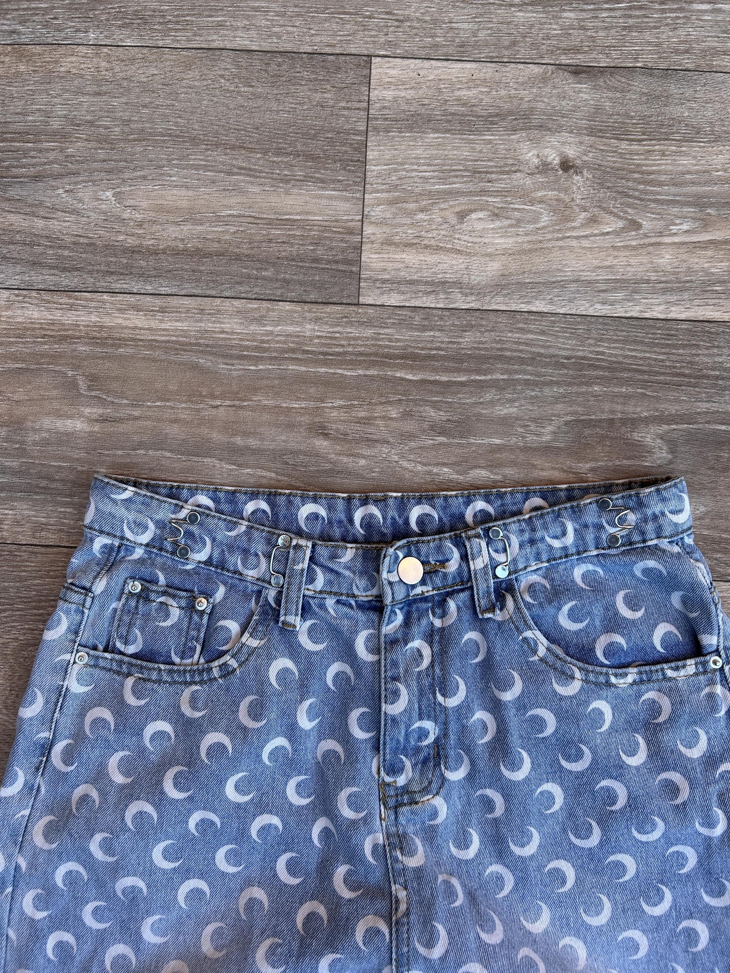 Vintage moon print jeans (not Marine Serre)