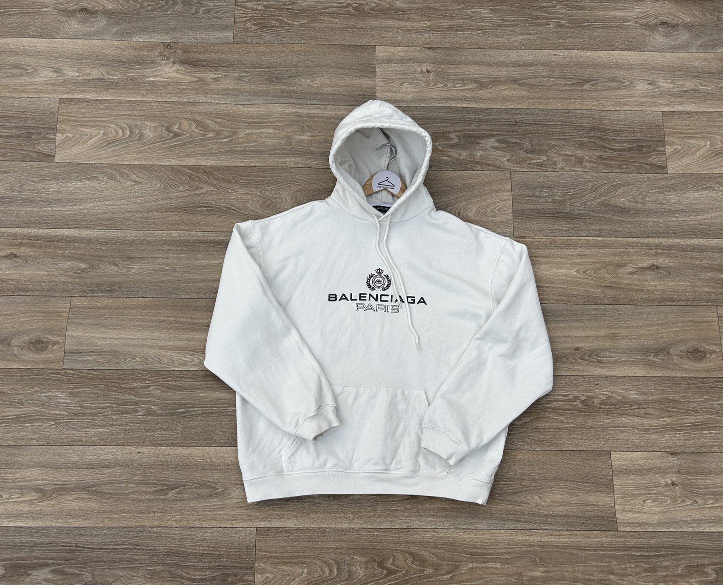 Balenciaga paris laurel logo print hoodie