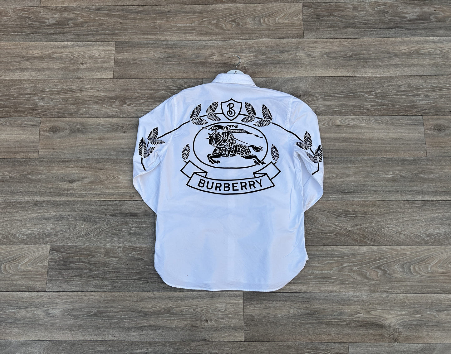 Burberry logo print button up shirt