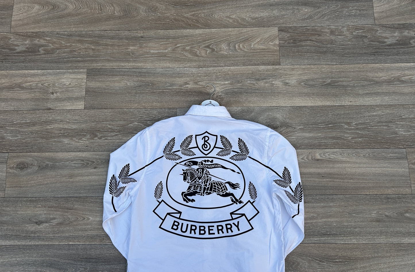 Burberry logo print button up shirt