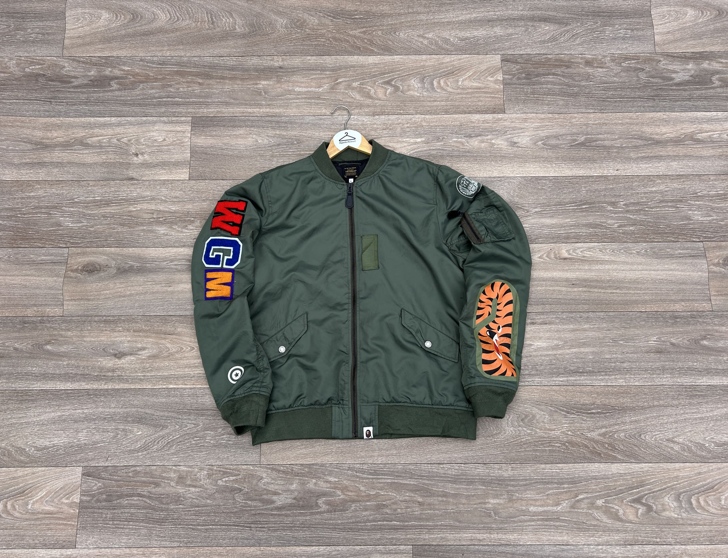 Bape Shark logo pilot jacket