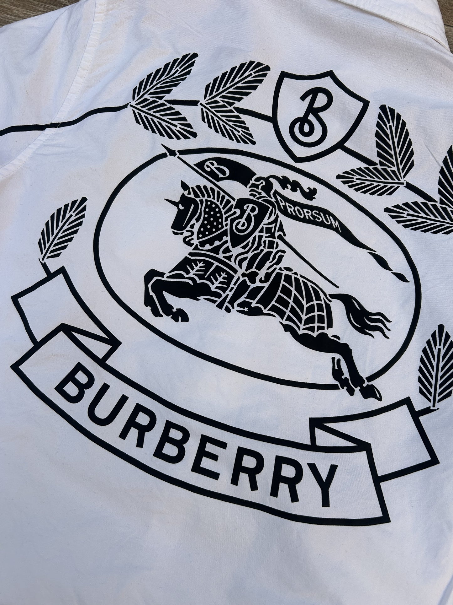 Burberry logo print button up shirt