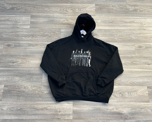 Balenciaga models logo print hoodie