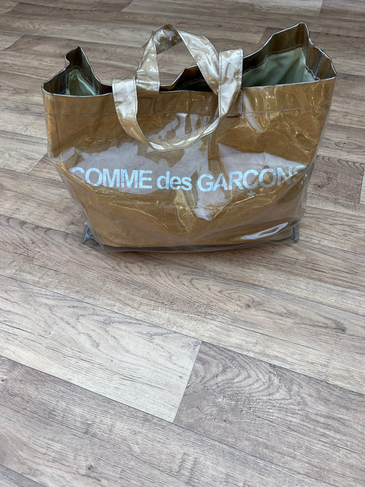 CDG transparent logo tote bag