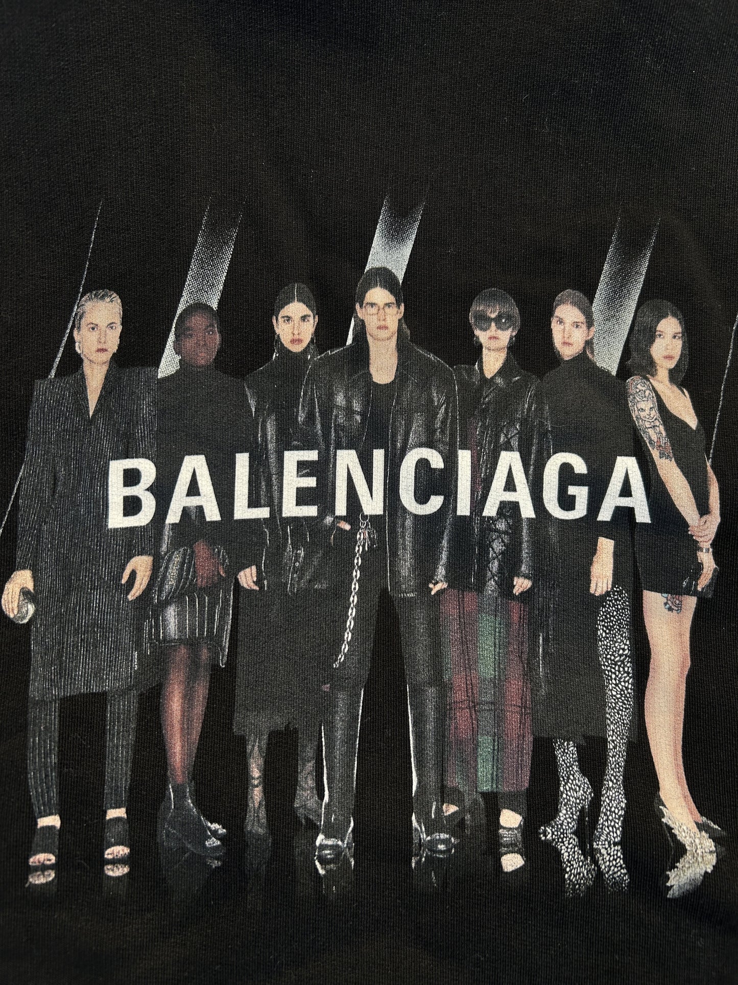 Balenciaga models logo print hoodie