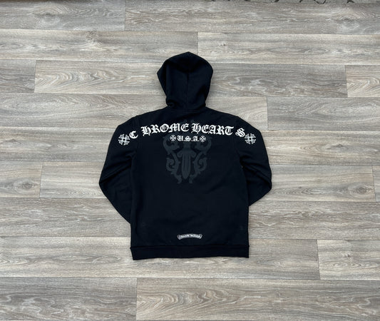 Chrome Hearts logo print zip up hoodie