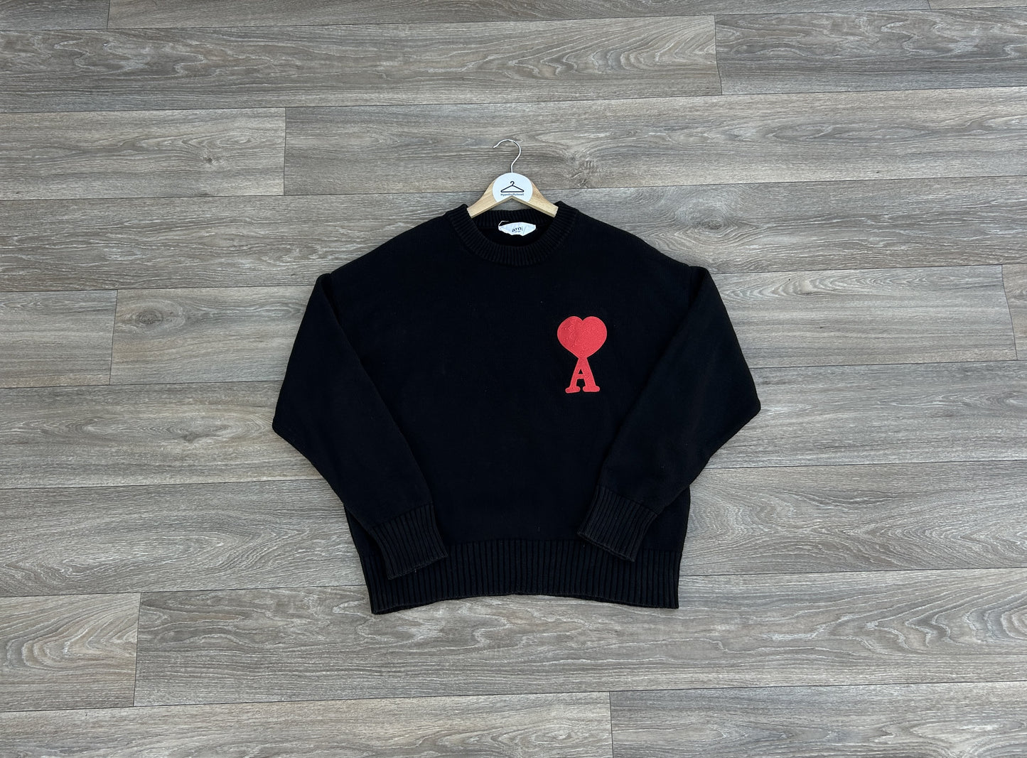 AMI embroidered logo knit sweater