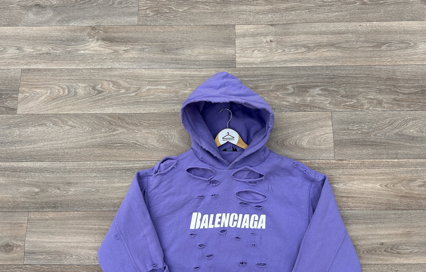 Balenciaga distressed logo print hoodie