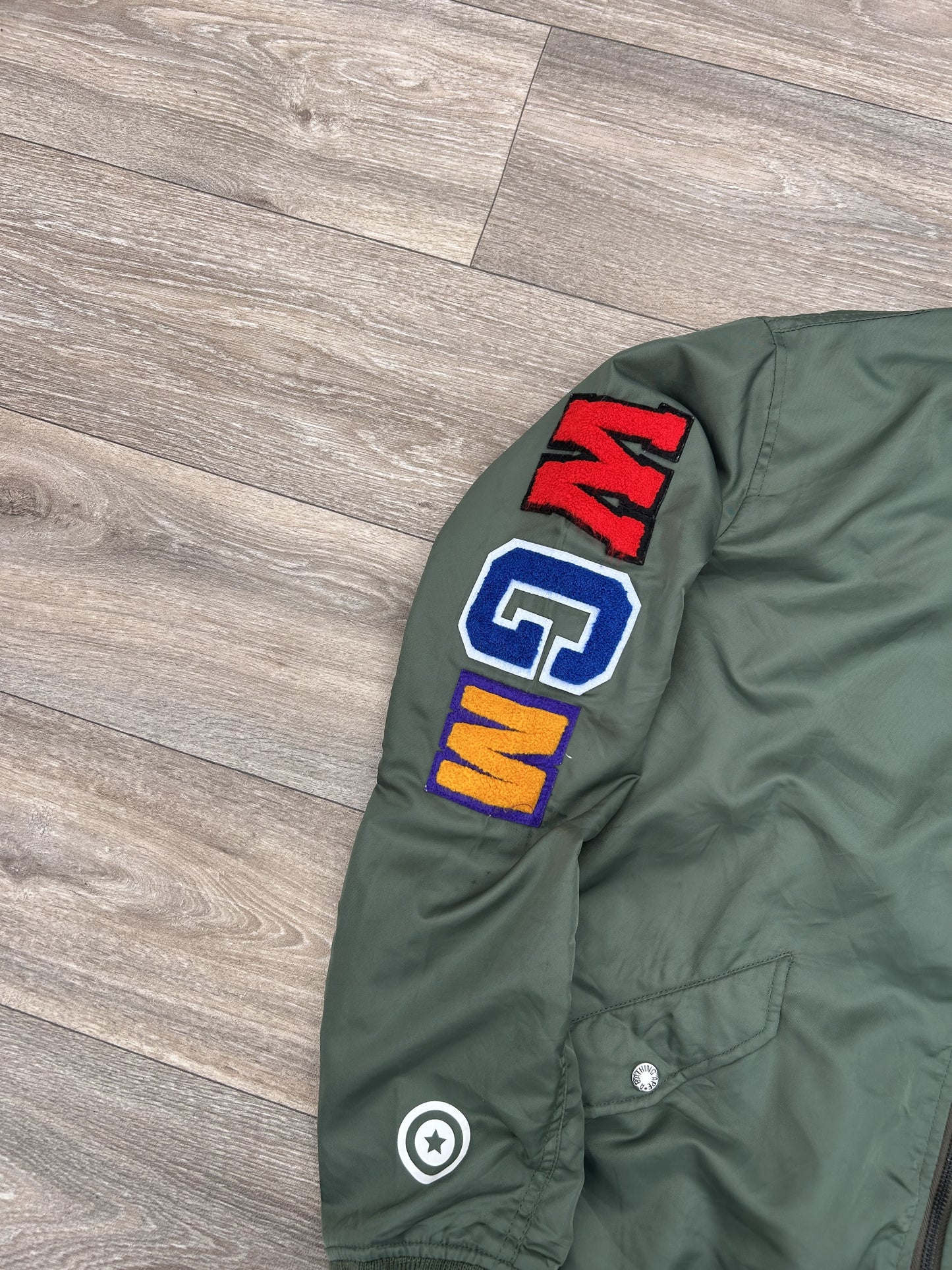 Bape Shark logo pilot jacket