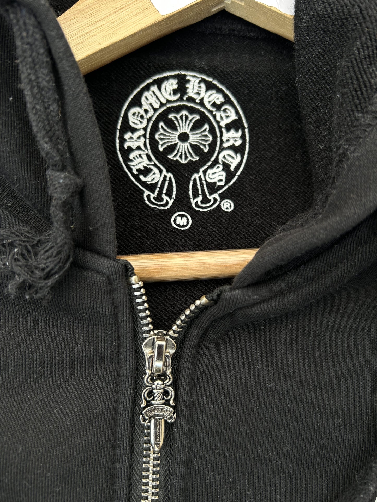 Chrome Hearts logo print zip up hoodie