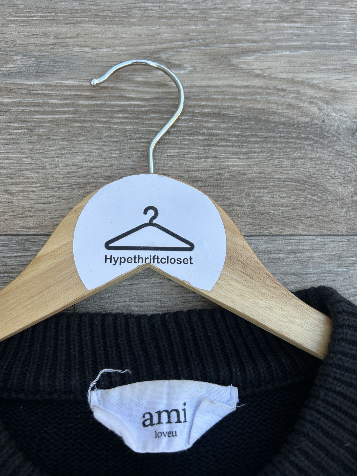 AMI embroidered logo knit sweater