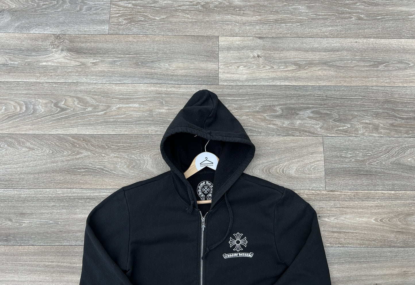 Chrome Hearts logo print zip up hoodie