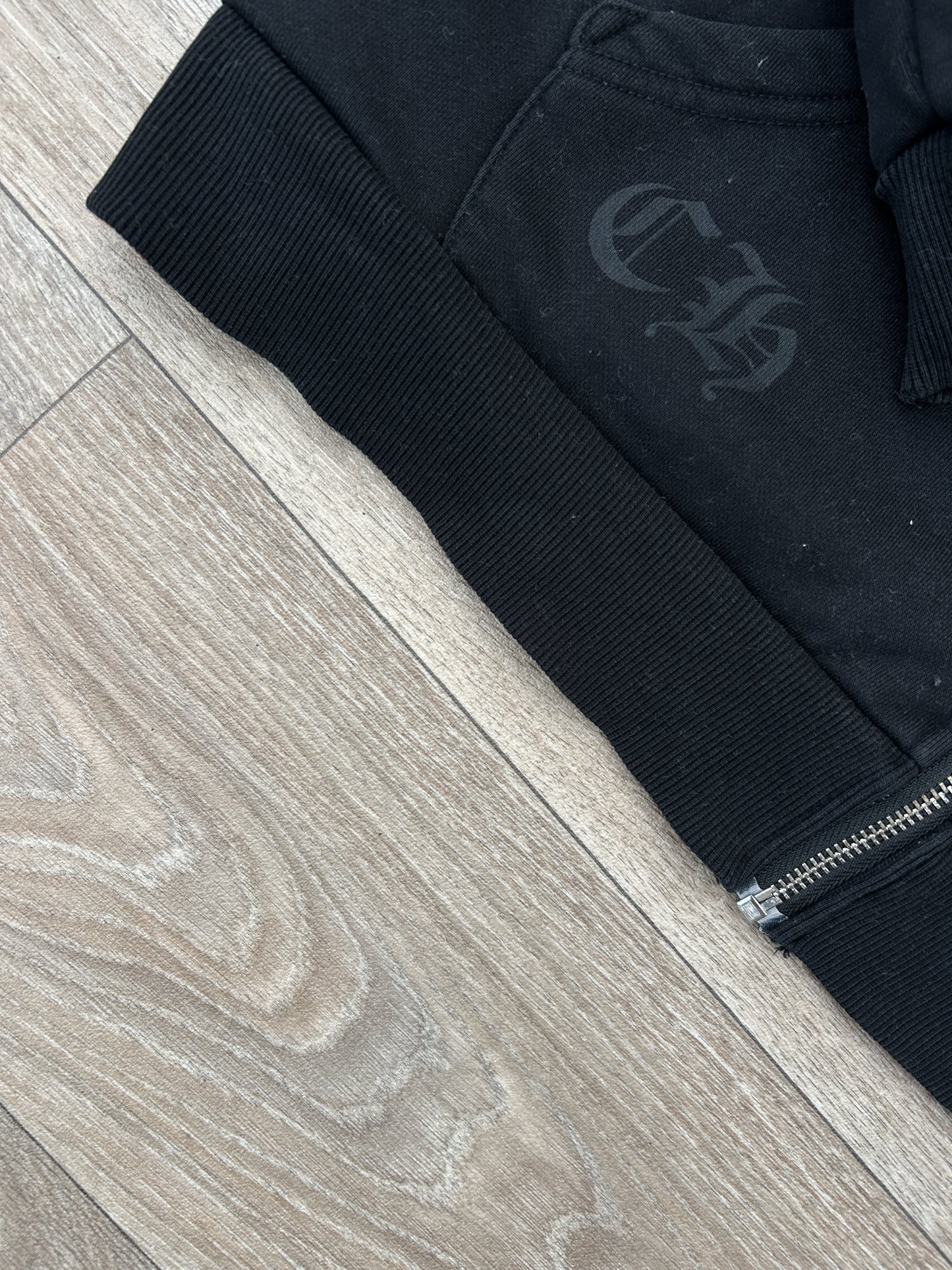 Chrome Hearts logo print zip up hoodie
