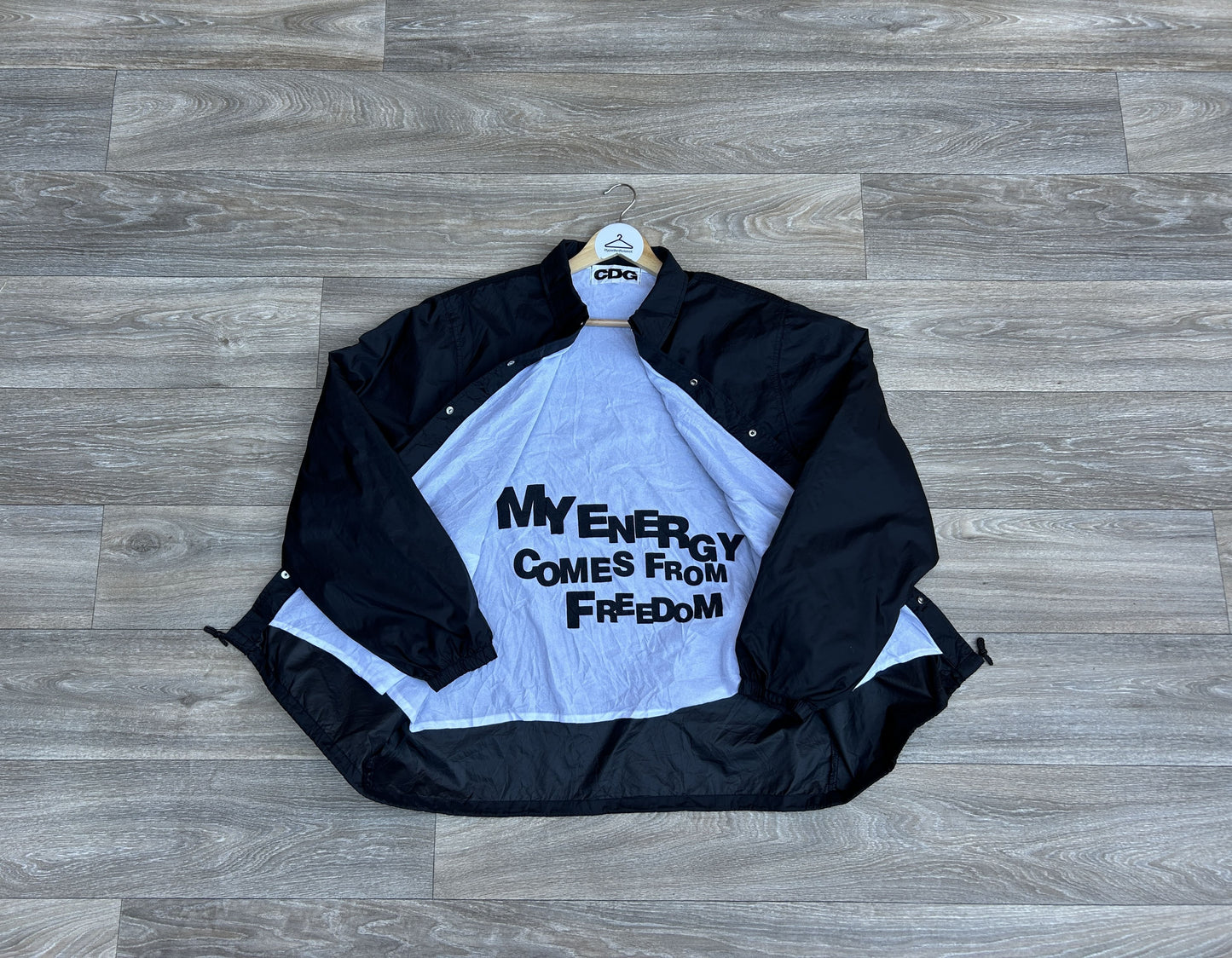 CDG back logo print jacket