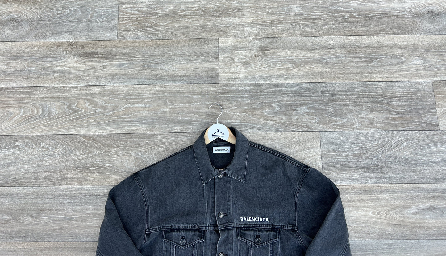 Balenciaga Crew emroidered logo denim jacket