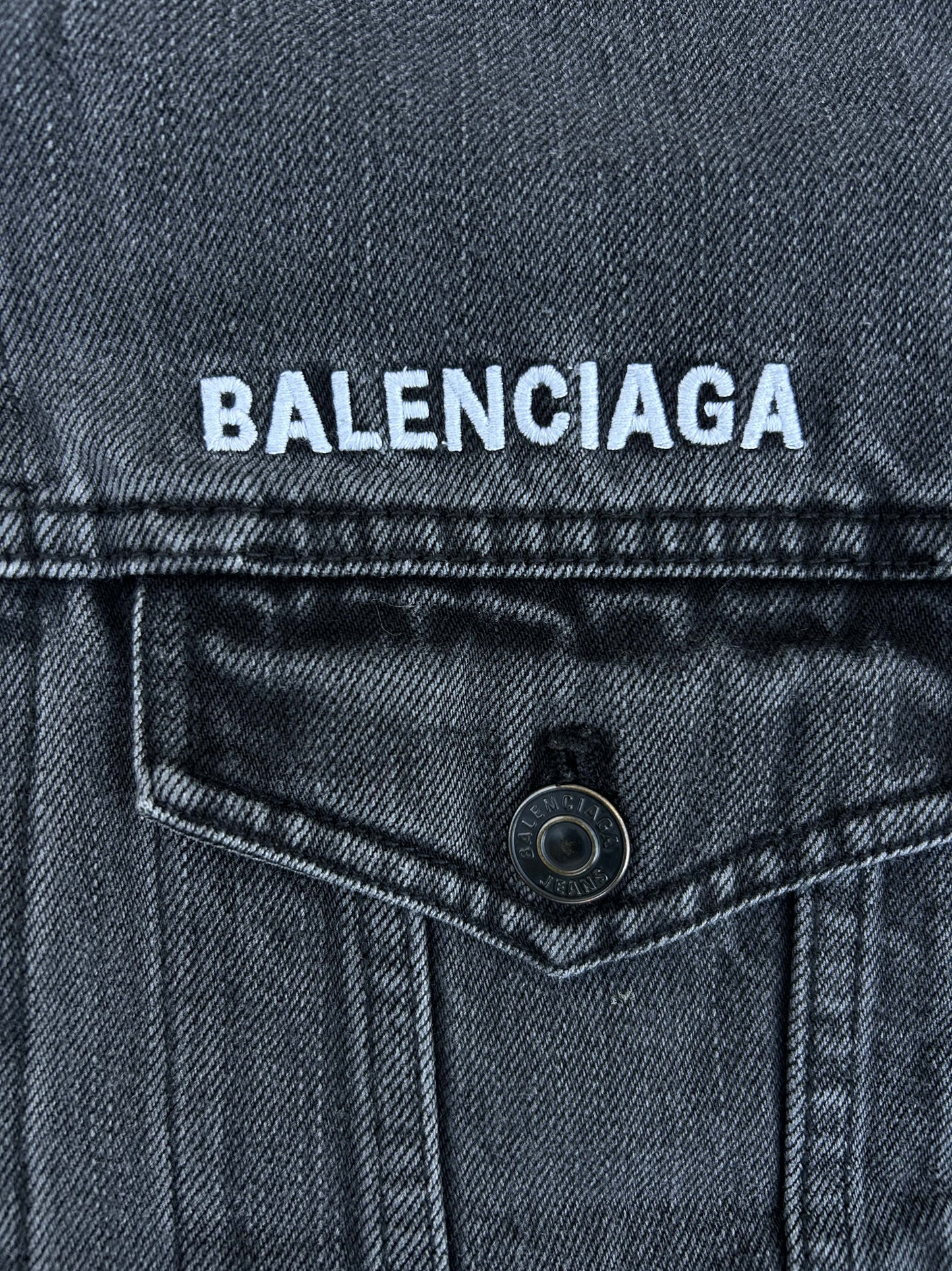 Balenciaga Crew emroidered logo denim jacket