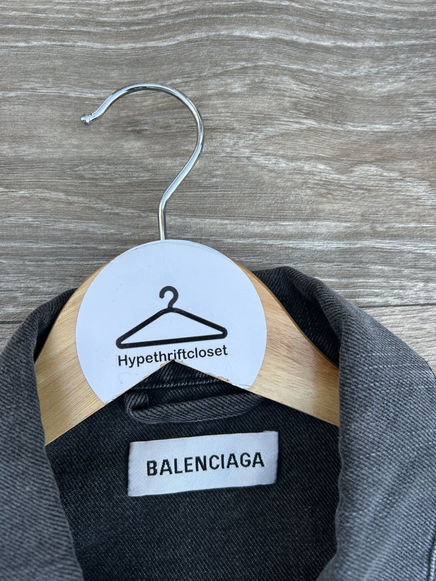 Balenciaga Crew emroidered logo denim jacket