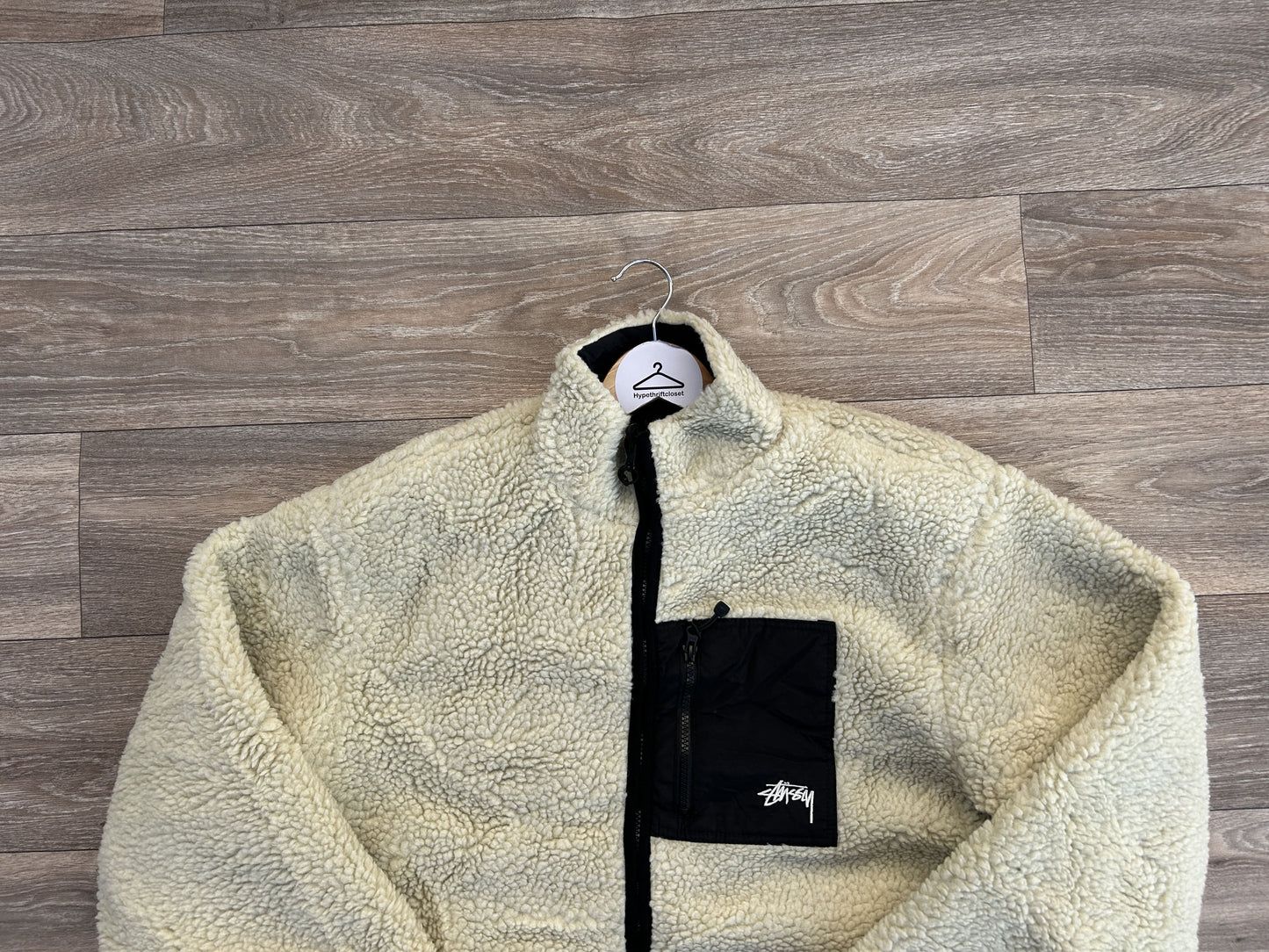 Reversible Stussy logo fleece sweater
