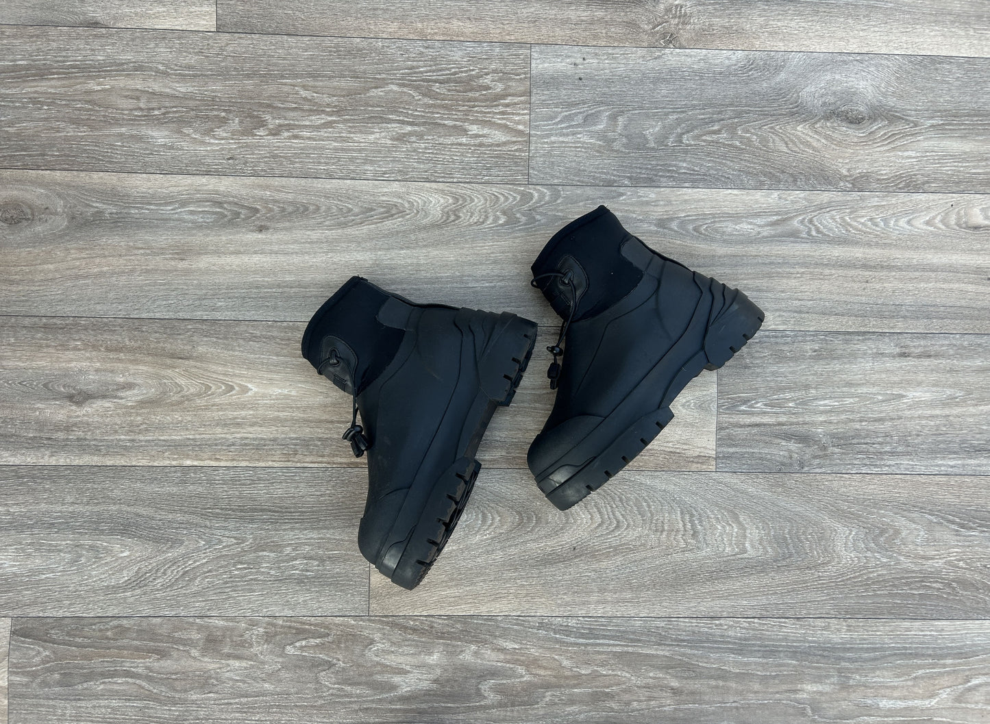 Moncler x 1017 Alyx 9sm leather-trimmed rubber & neoprene boots
