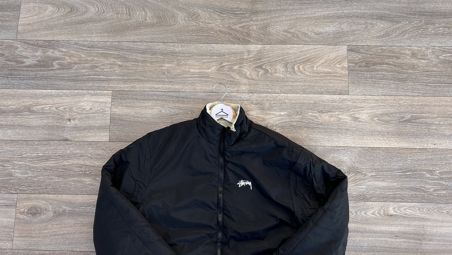 Reversible Stussy logo fleece sweater