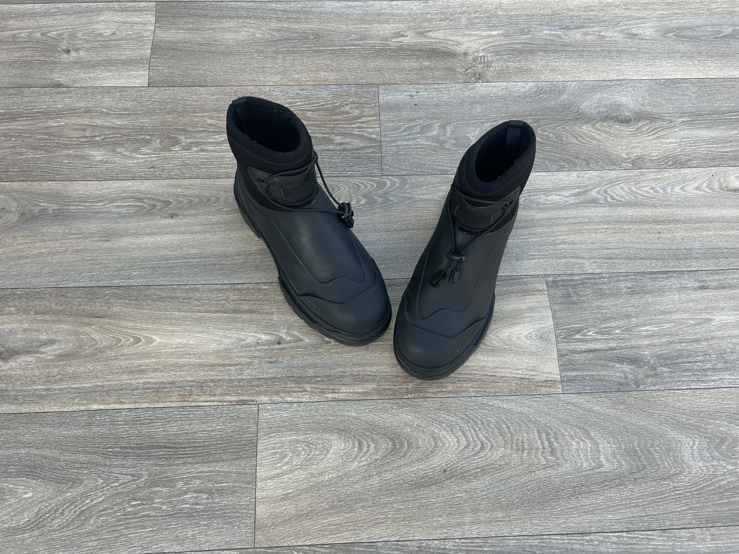 Moncler x 1017 Alyx 9sm leather-trimmed rubber & neoprene boots