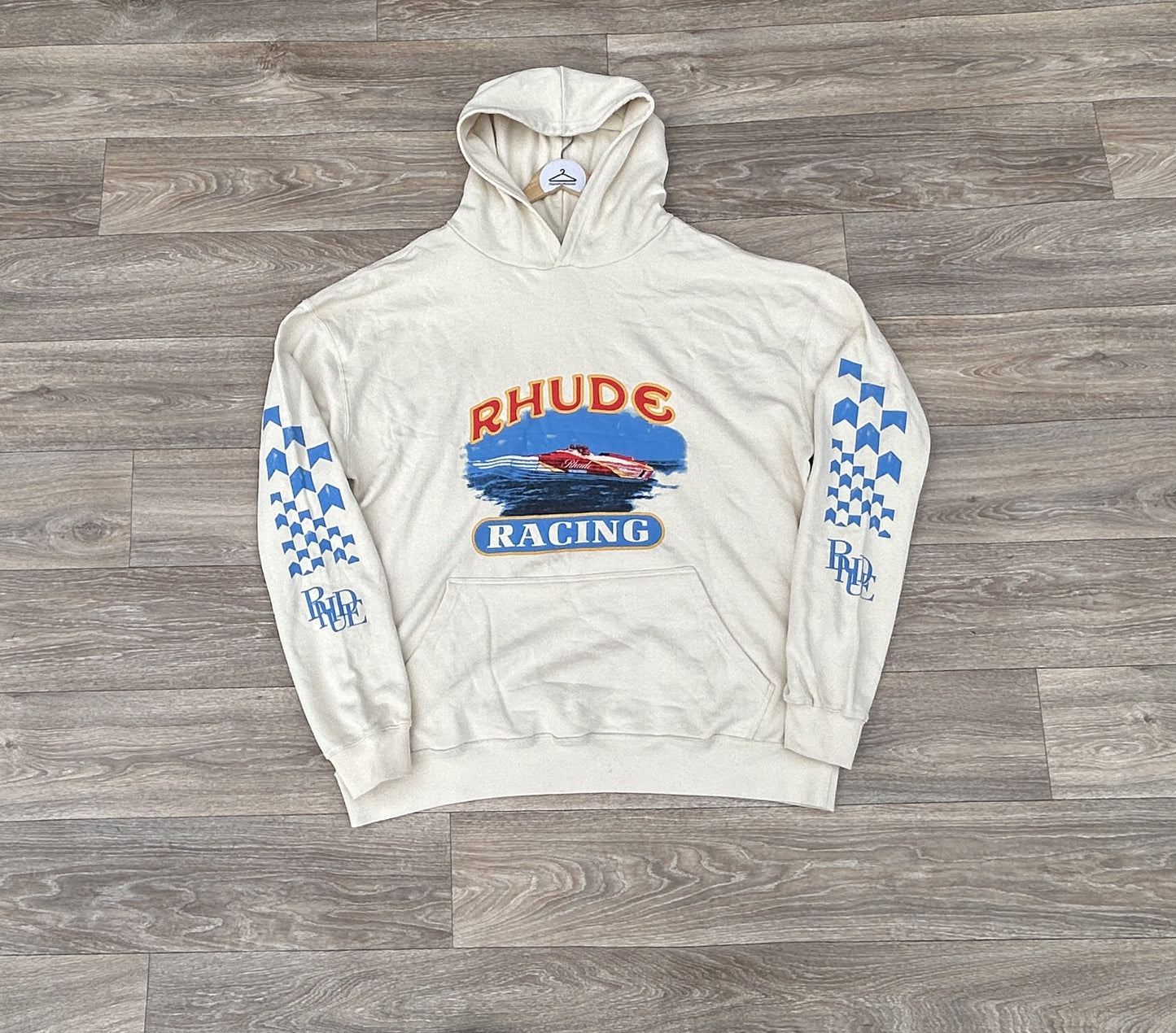 Rhude Racing logo print hoodie
