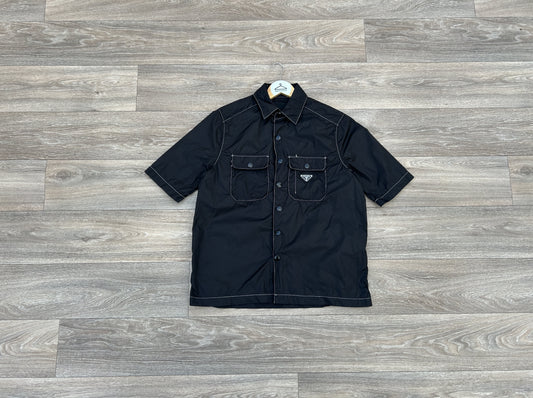 Prada nylon logo button up shirt