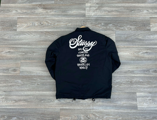 Stussy all cities logo print jacket